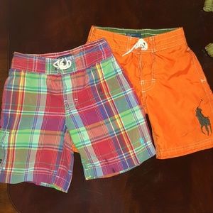 Lot of 2 boys Ralph Lauren size 5 swim trunks